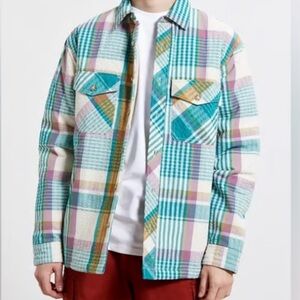 Urban Outfitters Plaid Seersucker Shirt Jacket (MEN)